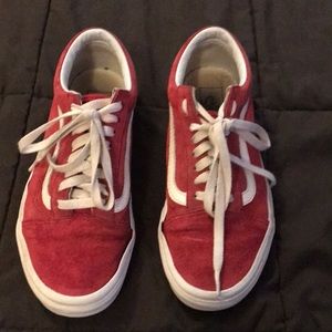 Red Velvet vans sz M 7